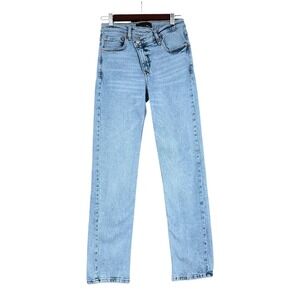 Barneys New York  Forever 21 Jeans Light Distressed Denim Asymmetrical Boyfriend